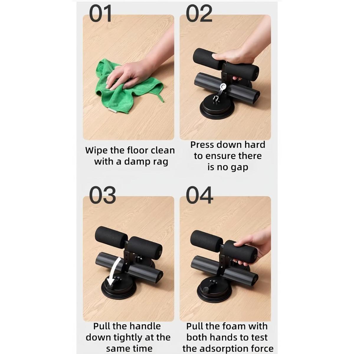 Three Suction Cups Sit Up Assistant Home Use Portable Fitness Helper Stable Support Daily Training Tool