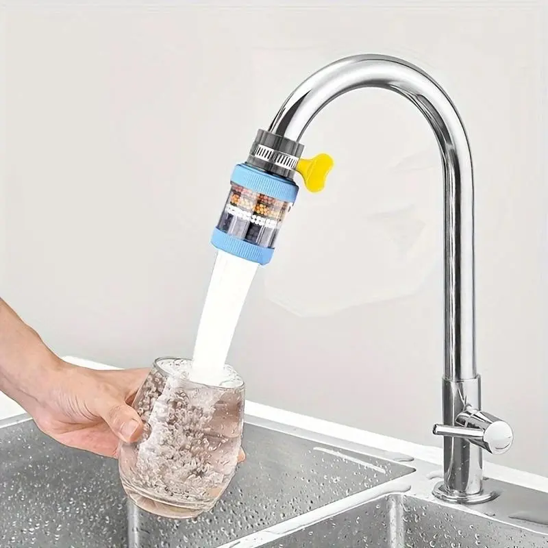 Portable Kitchen Faucet Water Filter with 10 Activated Carbon Filters, Home Water Filtration System, Tap Water Filter, Removes Chlorine Fluoride Heavy Metals, Ideal Birthday Gift, Kitchen Sink Water Filter