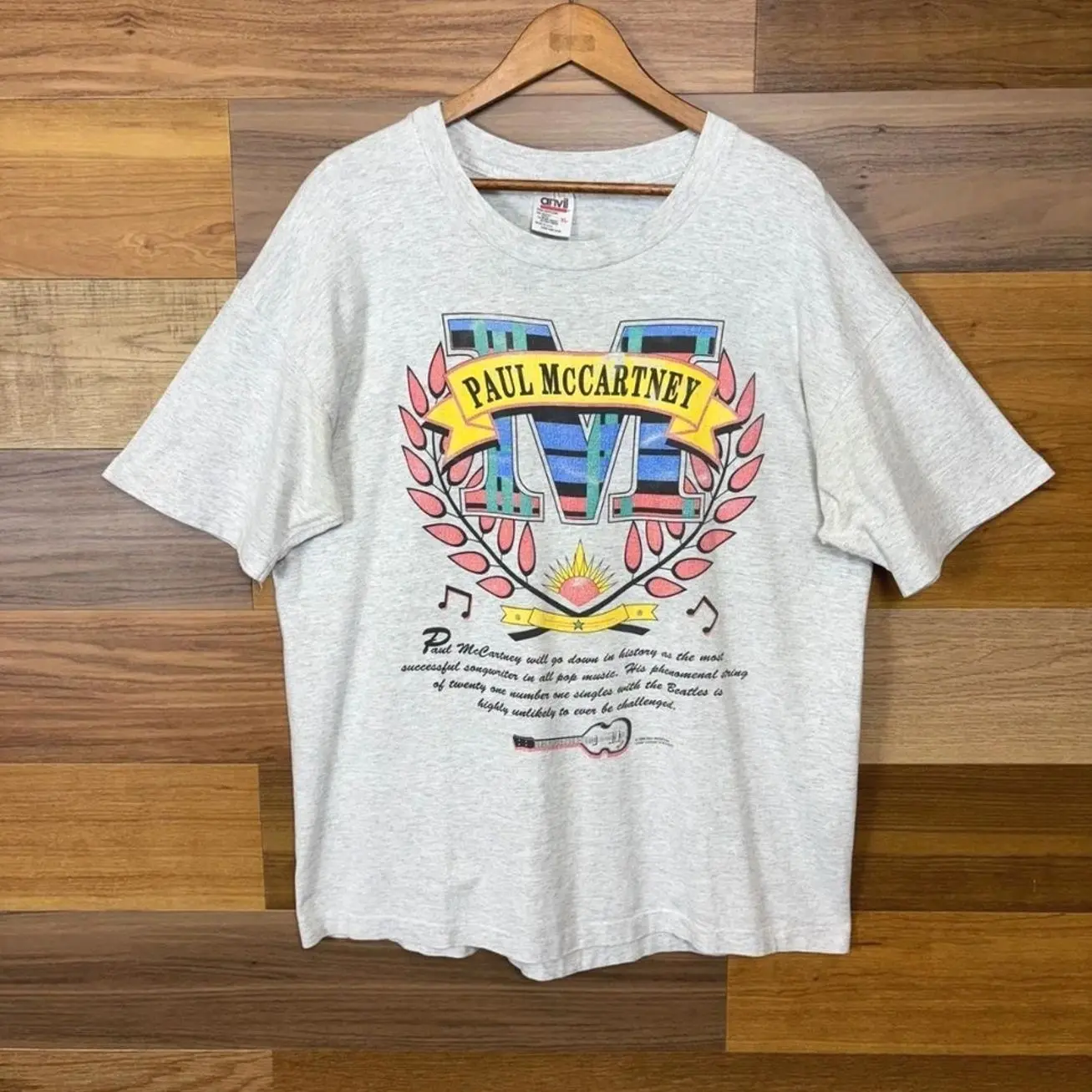 Paul McCartney 90s USA made XL Rock Band T-Shirt Single Stitch Vintage Unisex Pop Music Fan Apparel Casual Streetwear