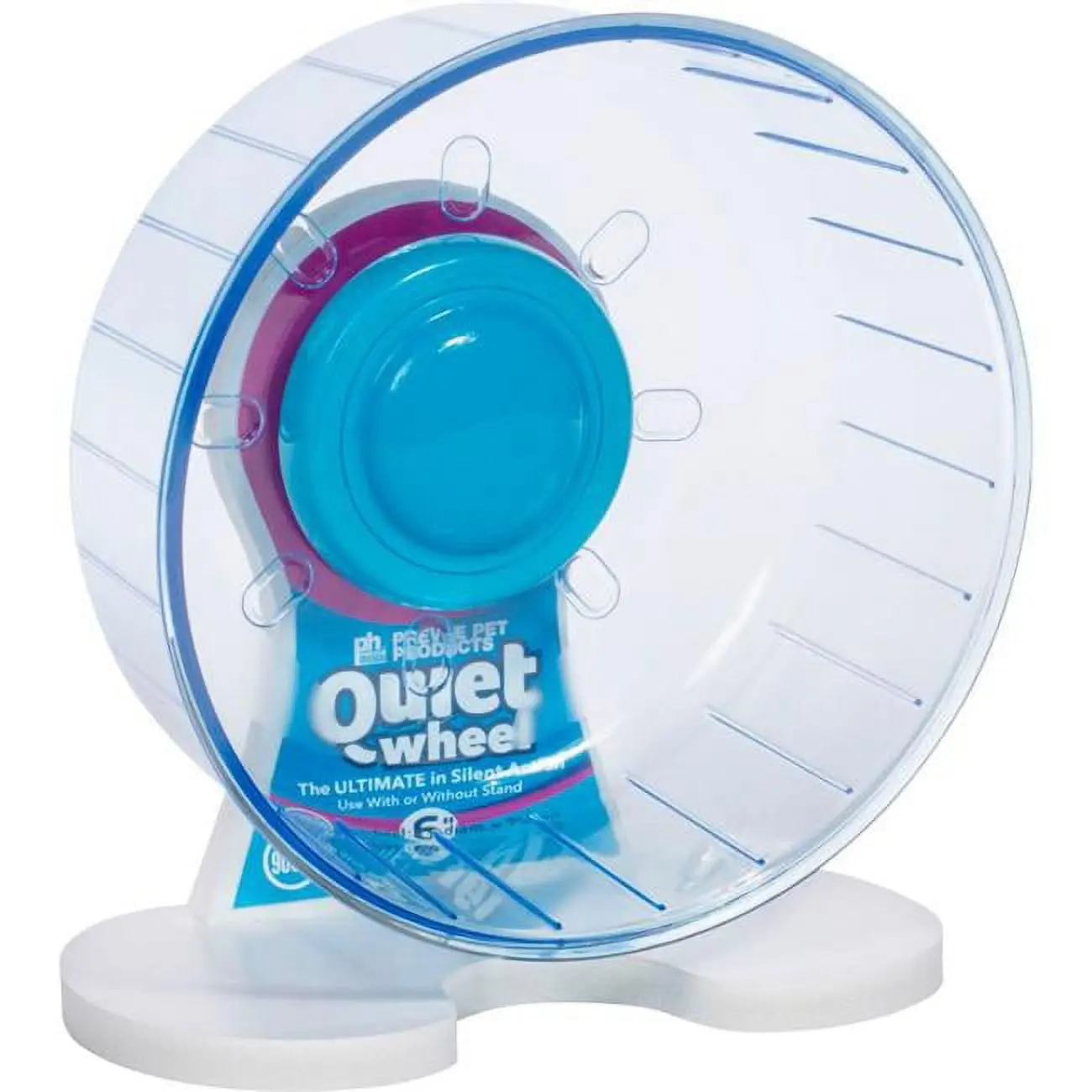 Prevue Pet Products 90016 6-in. Plastic Frame Quiet Exercise Wheel for Hamsters, Blue Tint, Silent Motion