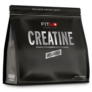 FITAID Creatine Powder – Unflavored, Zero Sugar, Naturally Sweetened, CreaPure Creatine Monohydrate – Clean Workout Supplement – 60 Servings