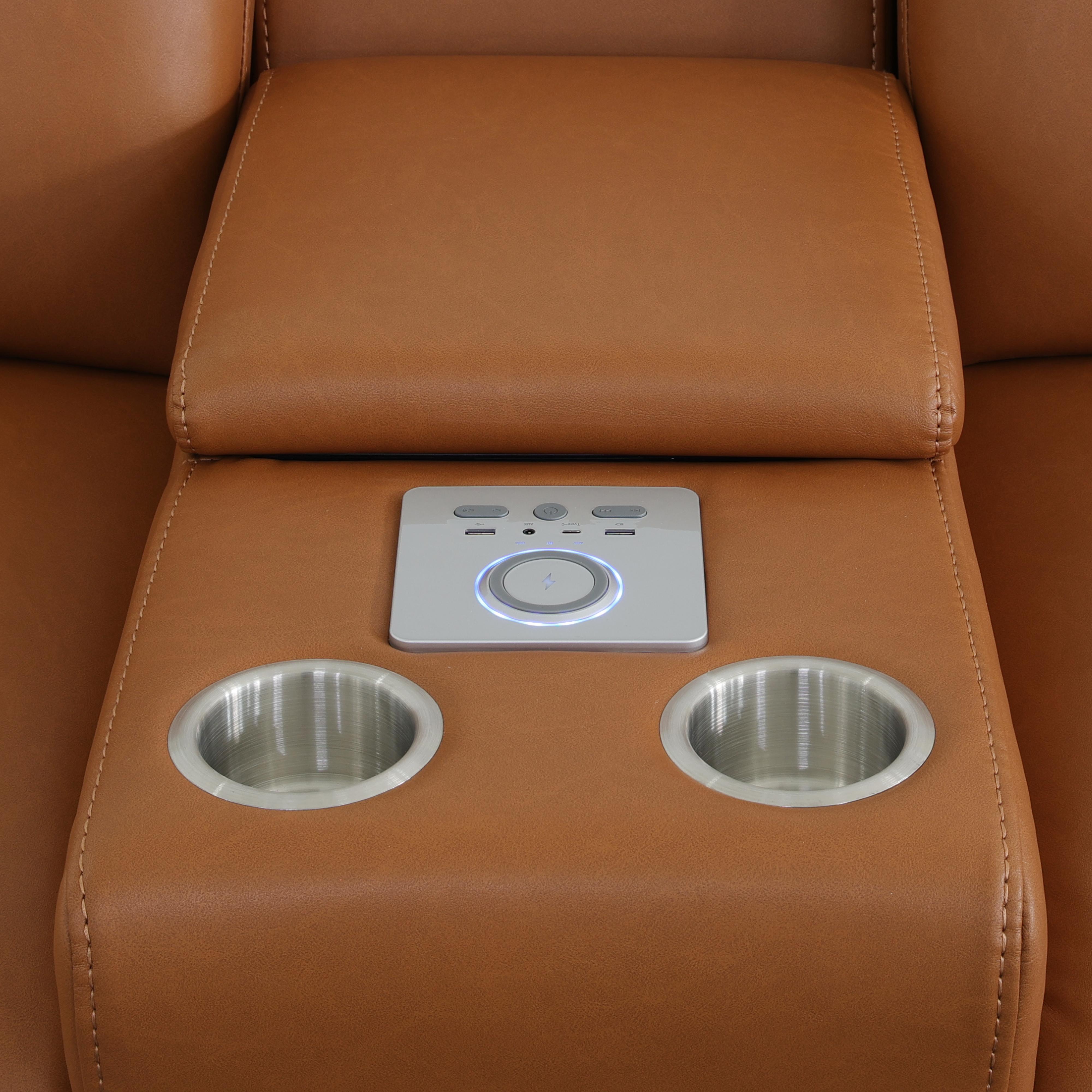 Power Recliner Sectional Sofa, L-Shaped Living Room Furniture Set,,Reclining Sectional Couch with Storage Console/Cup Holder for Living Room/House/Apt (5Seater)