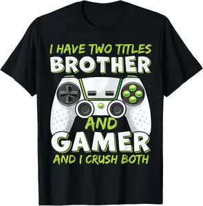Gamer Mode T-Shirt | "Brother & Gamer" Controller Graphic | Casual Unisex Gaming Top