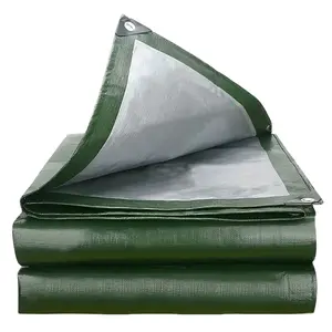 Waterproof Canvas Tent Cover, All-Weather Protection Pe Plastic Fabric, Reinforced Metal Eyelets, Tear Resistant Outdoor Use