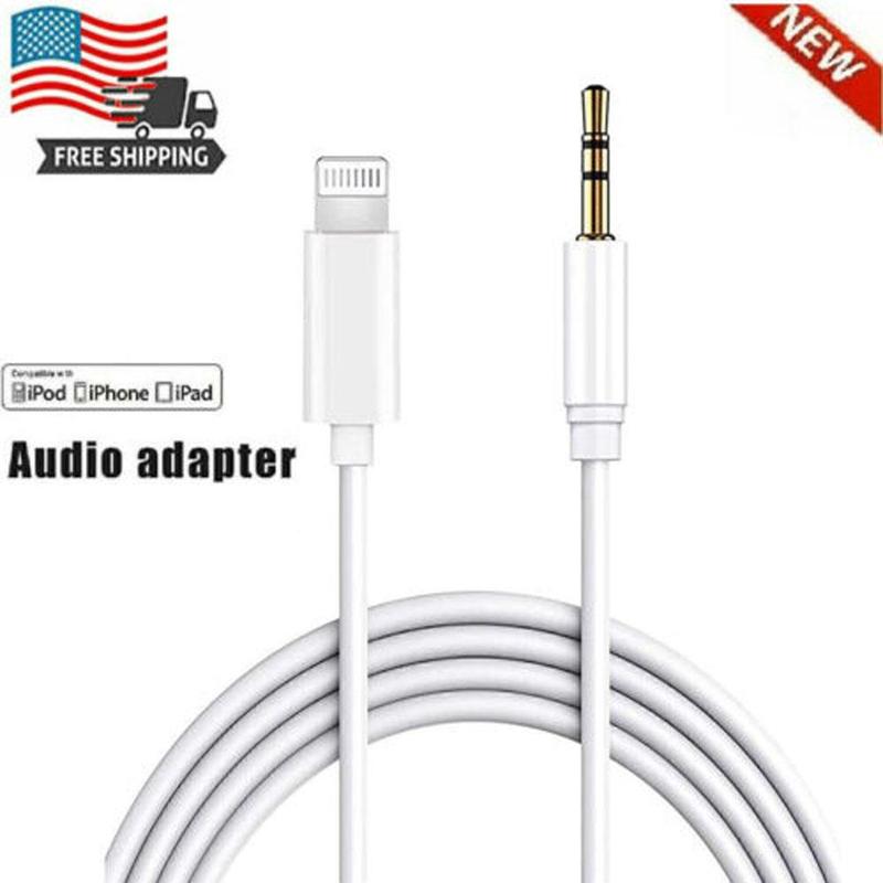 For iPhone 7 8 X XS XR 11 12 13 14 Pro Max 3.5mm AUX Audio Car Speaker Cable Jack Adapter 3FT