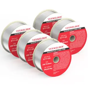 YesWelder E71T-GS Gasless Flux Core Welding Wire | 5 Packs 2LB Spool .030"/.035" Diameter Self-shielded Mild Carbon Steel MIG Wire YesWelder E71T-GS Gasless Flux Core Welding Wire | 5 Packs 2LB Spool .030"/.035" Diameter Self-shielded Mild Carbon Steel MIG Wire