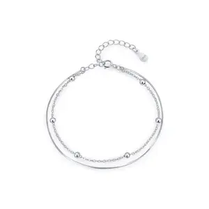 Snake Bracelet 925 Sterling Silver Chain Bracelet with Silver Bangle