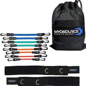 Leg Speed & Agility Resistance Bands - Athletic Performance/Fitness Training for All Ages - 4 Resistance Levels, Stretch Strap, Digital Training Series Myosource Kinetic Bands