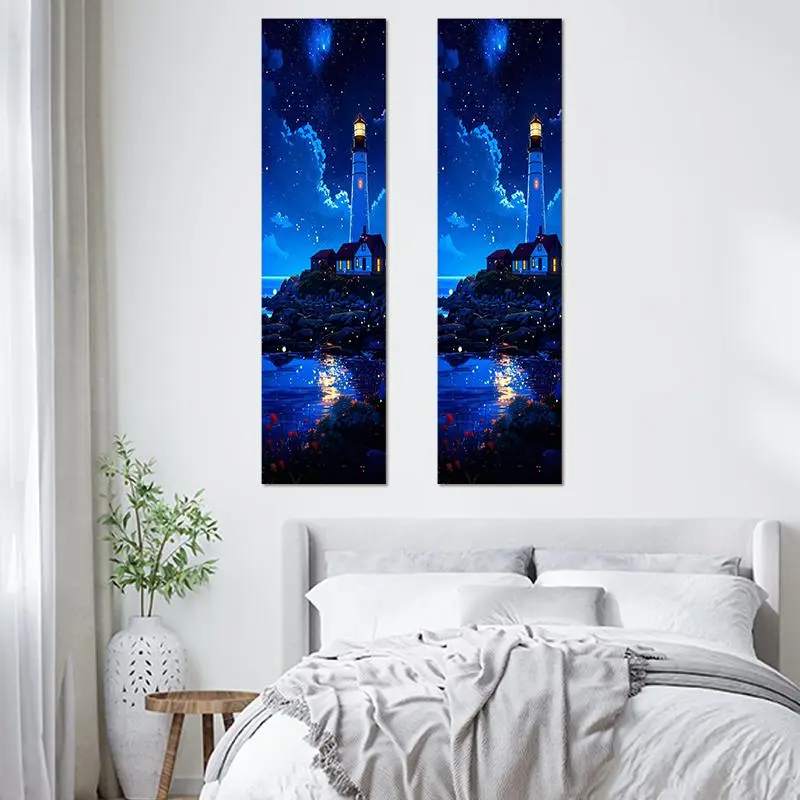Lighthouse Coastal Pattern Tapestry, 2 Counts/set Wall Hanging Banner, Wall Decor for Home Dormitory, Room Decor, Home Decor