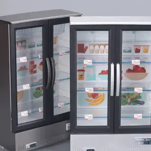 MINI REFRIGERADOR CON LUCES Y MUSICAL (escala 1/6) ACCESORIOS DE COMIDA INCLUIDOS