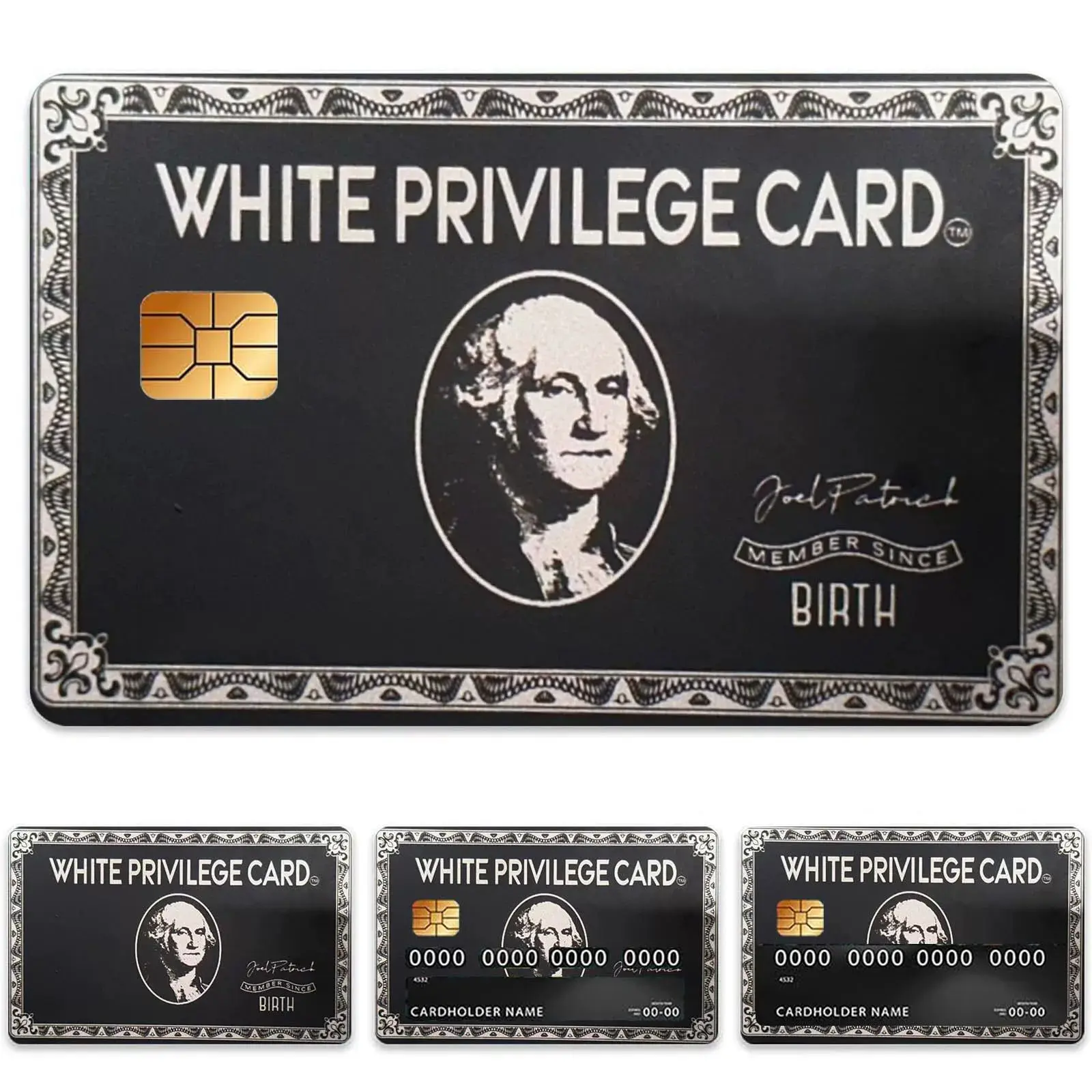 Privilege Card Design Credit Card Ultra-Thin Vinyl Sticker, 4 Pcs/set Waterproof Scratch-Resistant Stickers, No Residue Sticker Cards