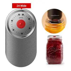 [Mouth Lids Refill Set Only!! No Sealer!!] ThermoMaven Cordless Handheld Vacuum Food Sealer Refill Lids Set, Storage Box and 24 Reusable Mason Jar Lids