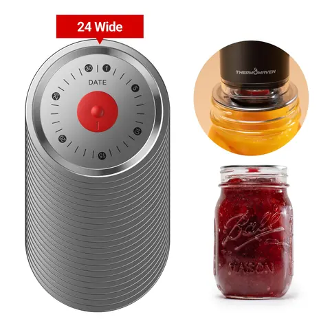 [Mouth Lids Refill Set Only!! No Sealer!!] ThermoMaven Cordless Handheld Vacuum Food Sealer Refill Lids Set, Storage Box and 24 Reusable Mason Jar Lids