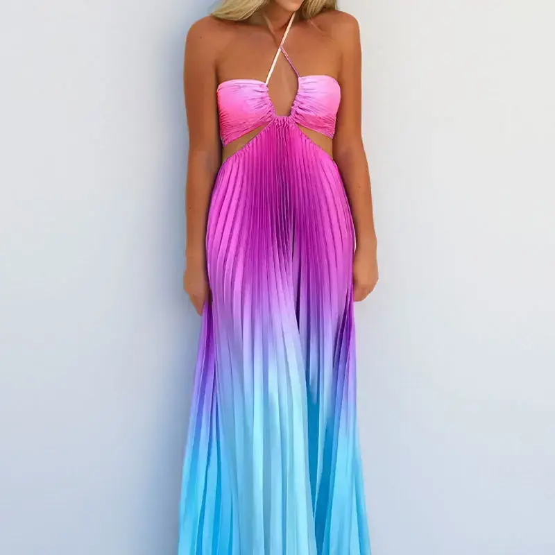 hot beach wedding dresses Modern Spaghetti Side Split Tulle Beach Wedding Dress main image 1