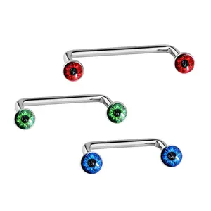 14G Eyeball Staple Barbells Surface Surgical Steel Piercings Jewelry - Sold Individually