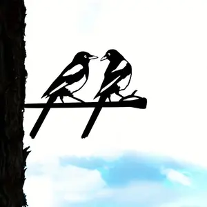 CIFbuy Vintage Bird Silhouette Metal Garden Stake Outdoor Yard Decor