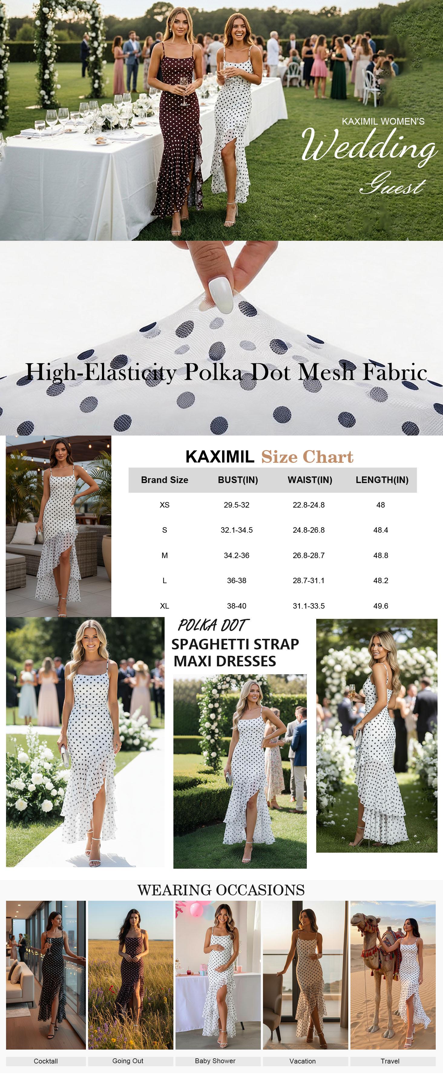 Kaximil Women's White Polka Dot Sleeveless 2026 Ruched Spaghetti Strap Ruffle Mermaid Snatched Fit Maxi Dress - Breathable Mesh Formal Wedding Guest Dress, Graduation Option, Slightly Sheer (Nude Underwear Suggested), Dresses To Wear To A Wedding, Wedding Kaximil Women's White Polka Dot Sleeveless 2026 Ruched Spaghetti Strap Ruffle Mermaid Snatched Fit Maxi Dress - Breathable Mesh Formal Wedding Guest Dress, Graduation Option, Slightly Sheer (Nude Underwear Suggested), Dresses To Wear To A Wedding, Wedding