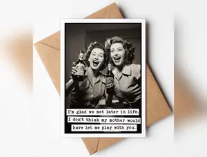 Katie Doodle  - Funny Birthday Card for Friend (5x7") Vintage with Envelope - Great for 21st, 25th, 30th, 40th, 50th, 60th Birthday Gifts, Cards, Women, Her, Best Friends