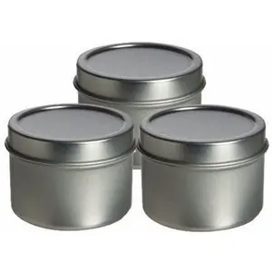3 Pcs, Tin Deep High Quality Container 2 Oz with Cover - Use for Spices, Herb...