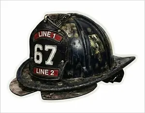 David and Powercall Sirens Firefighter Helmet Custom Made Decal FULLY CUSTOMIZABLE TEXT AI Generated Non Reflective UV Laminated Helmet Window Decal