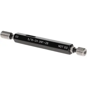 Metal Mechanical Hardware SPI Plug Thread Gage, 5/16-24 Thread, 2B Class, Double End, Includes Go & No Go Handle, Model 34-383-0