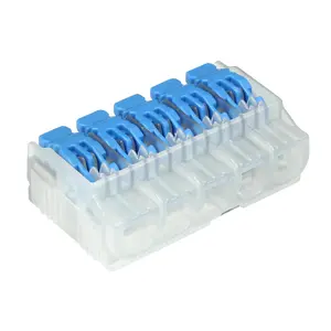 Ideal Electrical in-Sure Lever Wire Connector,12 AWG, 5-Port (30-01L25), Bag of 10-Compact Releasable Connectors for Solid and Stranded Wire