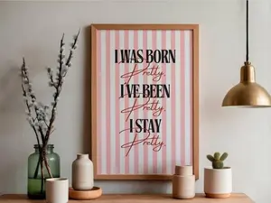 [Sale off up to 40%]-[FREE-SHIP] Hudson Williams Quote Poster I was born pretty , Heated Rivalry Wall Art