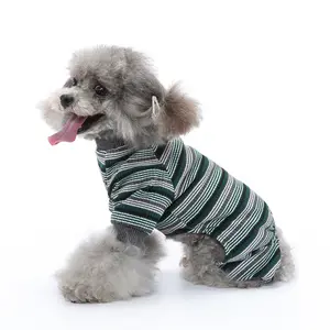 Pet Clothing New Four-Legged Dog Clothes Spring Striped Pet Clothing Puppy Cat Home Clothes