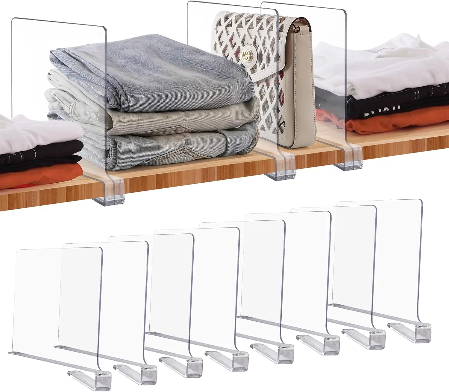 ✨ Clear Acrylic Shelf Dividers | Closet Organizer & Shelf Separators