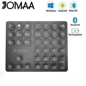JOMAA 36-keys Dual Bluetooth Numeric Keypad Wireless Rechargeable Keyboard Ultra Thin Silent Number Keyboard for iPad Laptop Tablet
