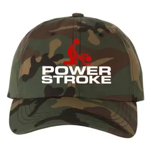 Funny Power Stroke Camo Baseball Cap - Diesel Engine Enthusiast Graphic Dad Hat