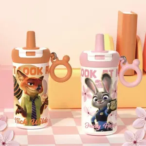 Disney Fruit Tea Tumbler,23OZ, Judy Nick Stitch Insulated Cup with Built-in Straw,Leak-Proof & No-Screw Lid Design | Vacuum Insulated Stainless Steel Tumbler for Hot and Cold Drinks | Cute Aesthetic Water Bottle for School, Work & Travel(1pc)