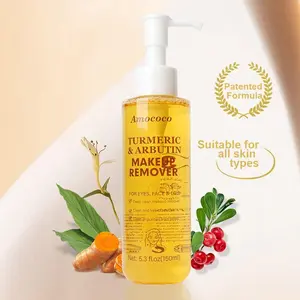 amococo Turmeric Arbutin Makeup Remover Face Makeup Gentle Skin Cleansing No Tightness Refreshing No Irritation