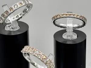 LUX Bands Rise and Slay Smokey Topaz Cubic Zirconia Rhodium Rings Stackable Everyday Wear Size 6 Lightweight Comfortable for All-Day Wear