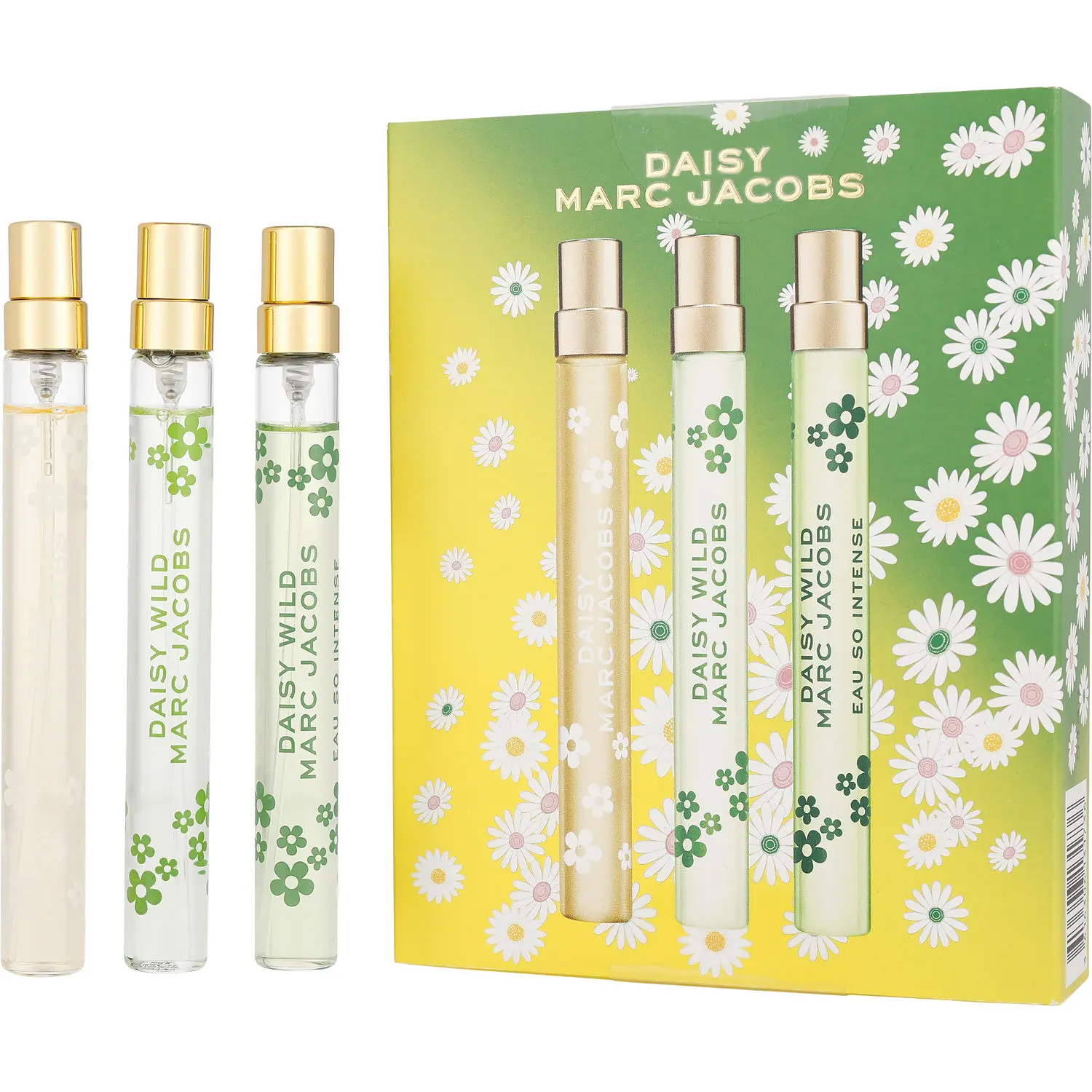 Marc Jacobs Variety Set-3 Piece Variety With Daisy Edt & Daisy Wild Eau So Intense Edp & Daisy Wild Edp And All Are Spray 0.33 Oz Minis For Women