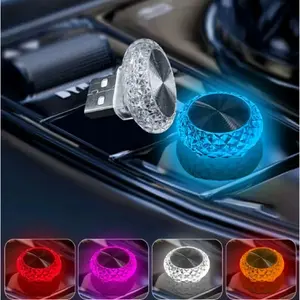 Mini USB LED Car Ambient Light Interior Atmosphere Lamp Plug & Play Accessory with Color Options