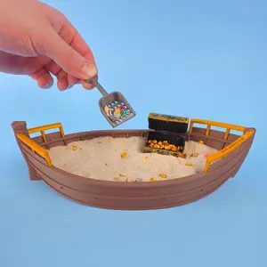 Mini Pirate Ship Sandbox Zen Garden - 3D Printed Miniature Desk Accessory Decor