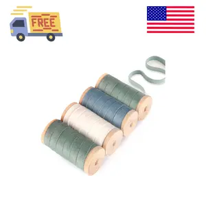 Velvet Ribbon 3/8" x 20Yd Fabric Ribbon 4 Rolls Christmas Vintage Wooden Spool Ribbons