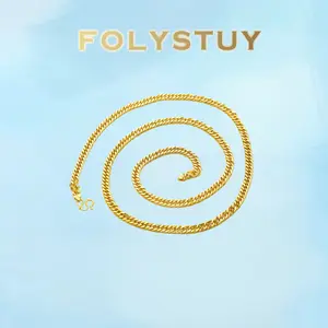 Length: 19.6 inches; Width:4mm [FOLYSTUY (Y134)]Versatile Sleek Curb Chain Ideal for Casual and Formal Occasions