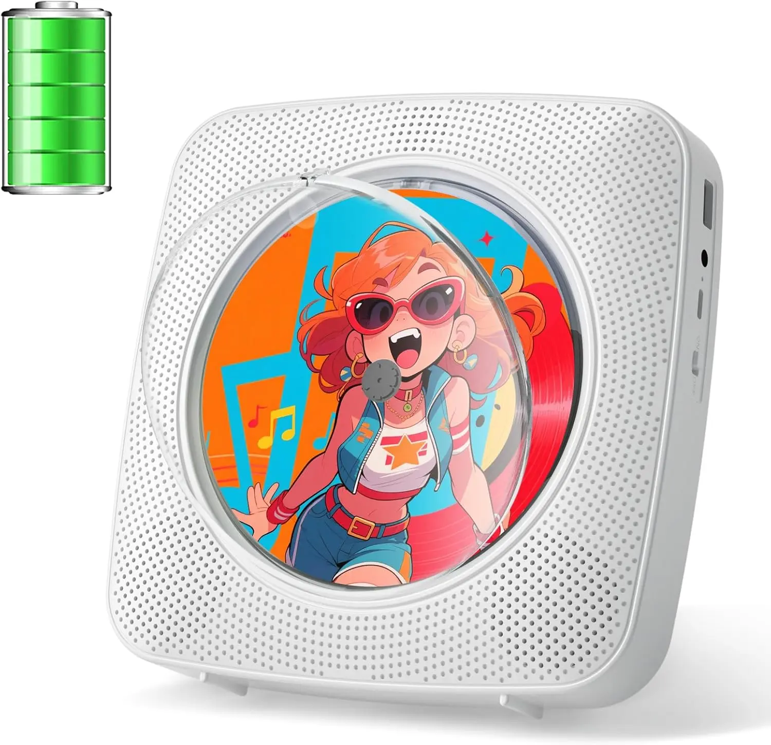 CD Player Portable Rechargeable: CD Players for  Portable CD Player with  & Dual Speakers 1800mAh CD Boombox FM Radio USB Type-c MP3 Music Player