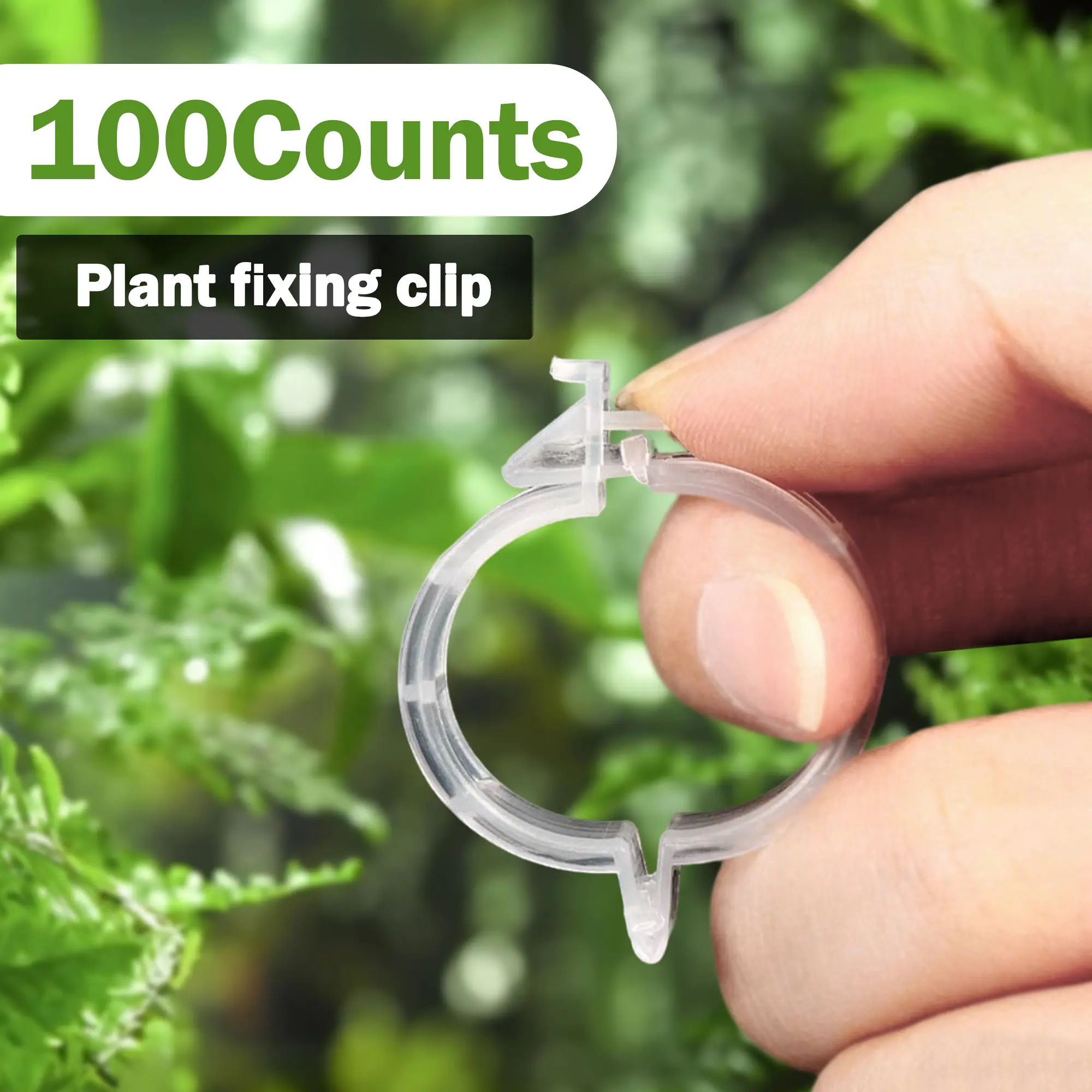 100 Counts Plant Support Clips, Professional-Grade Trellis Clamps – 360° Adjustable for Hydroponics & Soil