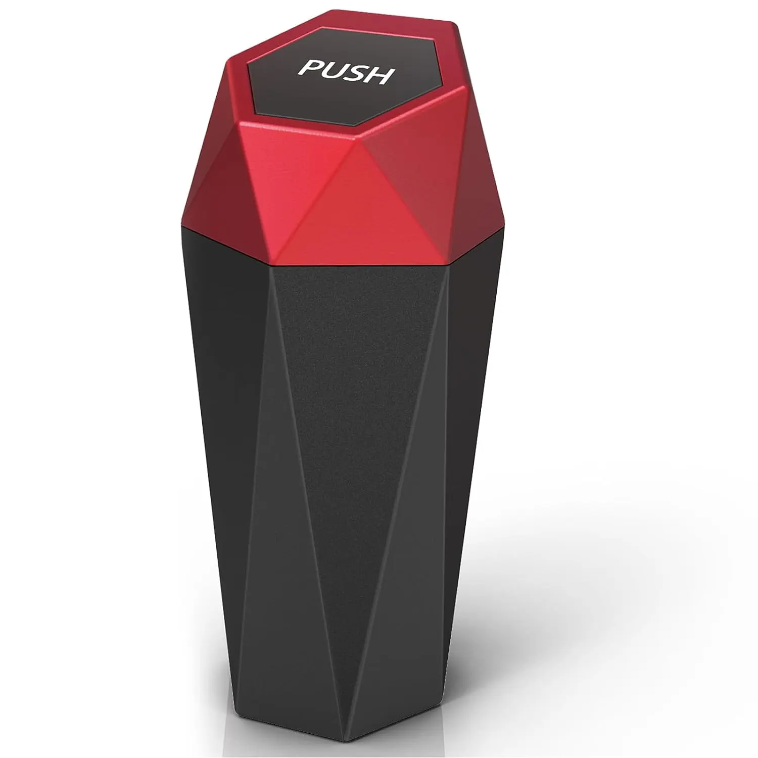 Cup Holder Trash Can,  Trash Can with Lid, Mini Portable Trash Bin for , Small Automatic Garbage Bin, Leakproof Cup Holder Trash Bin for Auto,,Office,  Accessories (1, Red)