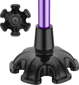 MFE Cane Tip - 6-Prong Rubber Feet Pad for Walking Cane Self Standing - Heavy Duty Stable Replacement Base for 5/8 Inch Folding Walking Stick End Cap