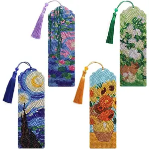 4 count Oil Painting Themes  Painting Bookmarks, DIY  Art Kits for Adults, Book Corner - Protecting Bookmark Craft Supplies Kits for Book Lovers