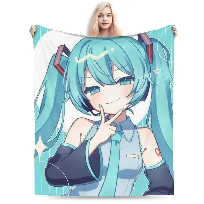 Teal Short-Haired Figure Peace Gesture Art Flannel Throw Blanket & Wall Tapestry for Room Decor, Exquisite Printed Design, Fade-Resistant Material, Cozy Indoor Wrap, Ideal Gift for Cute Stylized Art Enthusiasts