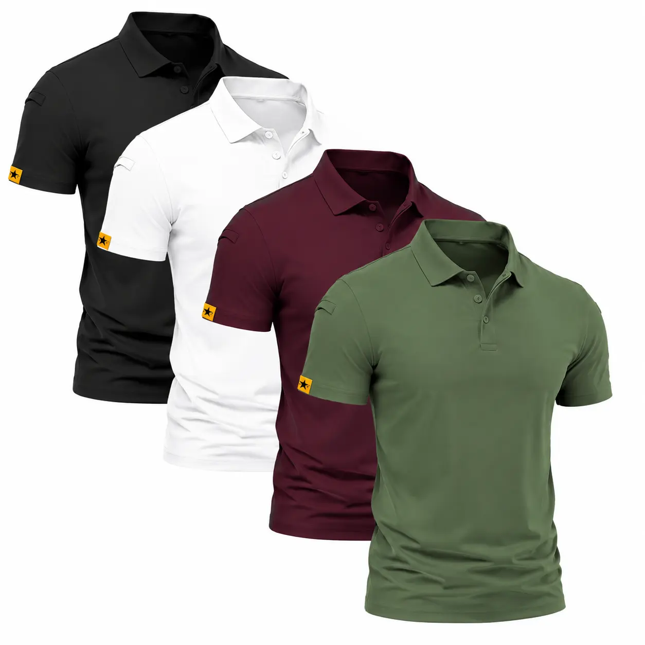 ZITY 4 Pack Mens Polo Shirt Short Sleeve Sports Golf Tennis T-Shirt Athletic Collared Tactical Shirts