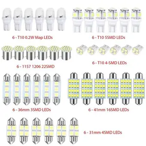 42PCS Car Interior LED Light Bulbs White Map Dome Door Trunk License Plate Kit  US Stock