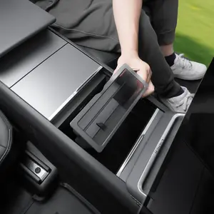 1 center console storage box, for Tesla Model Y Juniper/6-seater Model YL in car storage box, Model 3 Highland center console phone box, can be pushed and pulled, does not affect the closure of the cover plate