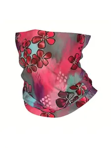 Lightweight Stretchy Bandana Neck Gaiter - Vibrant Cherry Blossom Floral Print, Multi-Use Scarf Headband & Face Cover for Outdoor Sports, Hiking, Casual Wear