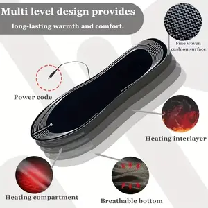 1 Pair USB Heated Insoles with Overheat Protection, Adjustable Fit, Ideal for Winter Sports Hunting Fishing Hiking, Warm Foot Care Gift